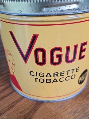 Vogue Cigarette Tobacco Tin - Yellow Red Accents